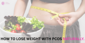 Woman practicing healthy habits for natural weight loss with PCOS through diet, exercise, and stress relief