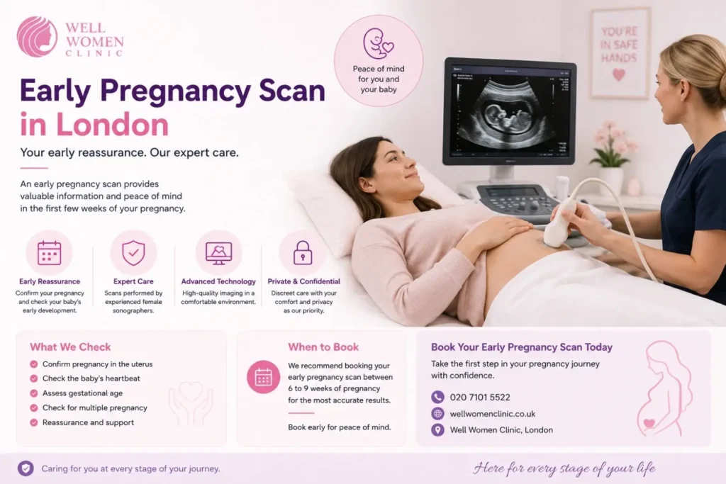 Early pregnancy scan at Well Women Clinic